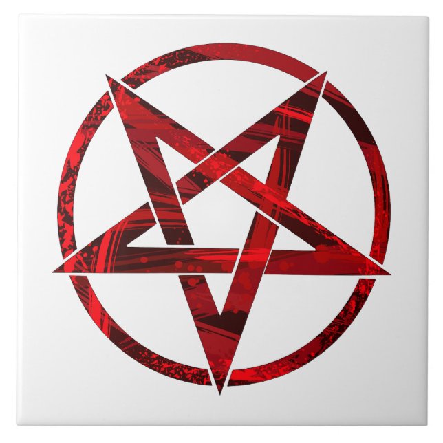 Red Devil Pentagram Tile (Front)