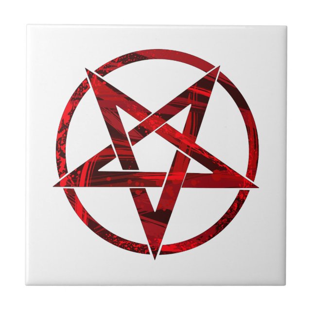 Red Devil Pentagram Tile (Front)