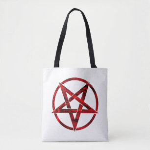 Red Devil Pentagram Tote Bag