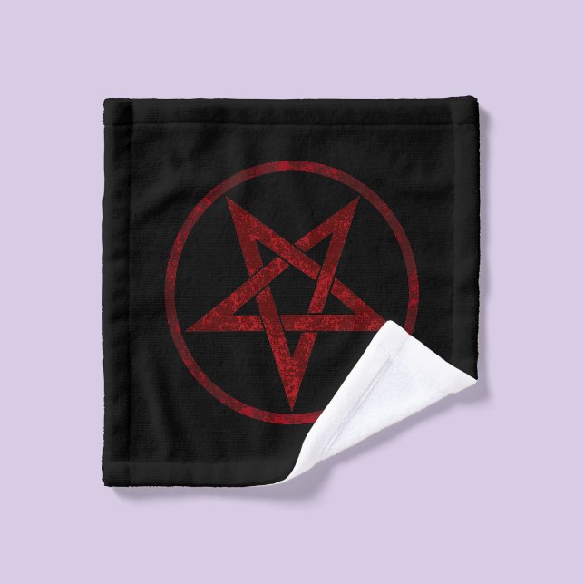 Red Devil Pentagram Wash Cloth (Wash Cloth)