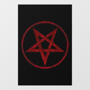 Red Devil Pentagram Window Cling