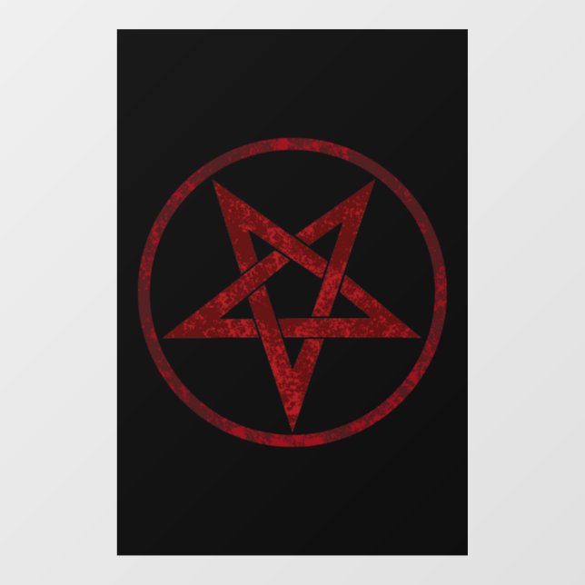 Red Devil Pentagram Window Cling (Sheet)