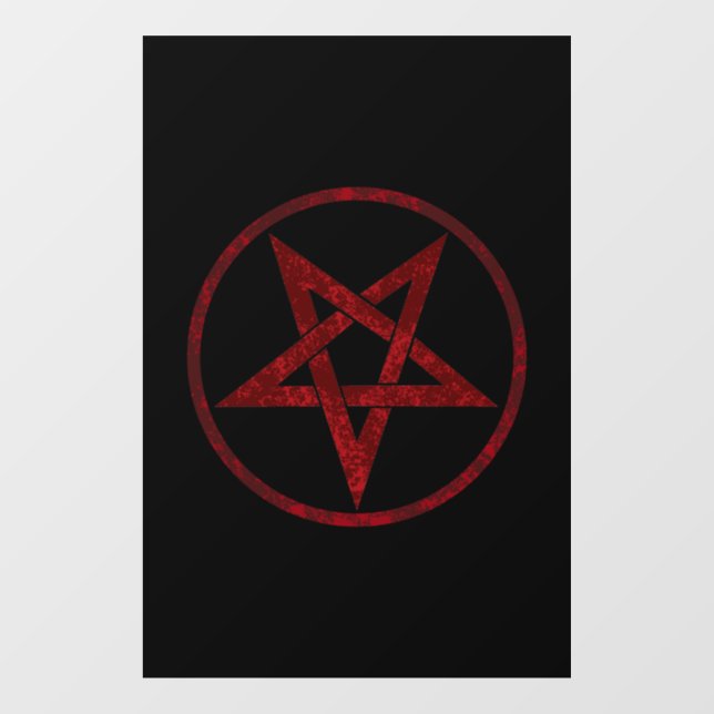 Red Devil Pentagram Window Cling (Sheet)