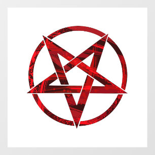 Red Devil Pentagram Window Cling