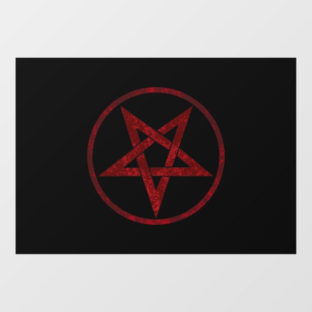 Red Devil Pentagram Window Cling (Sheet)