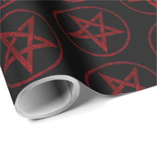 Red Devil Pentagram Wrapping Paper