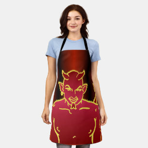 Red Devil Smiling Apron