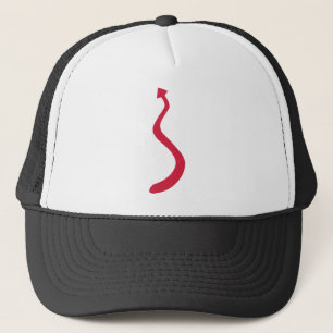 Red devil tail trucker hat