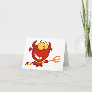 Red Devil Tenant Une Pitchfork Note Cartes