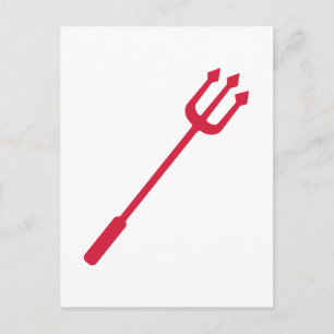 Red devil trident postcard