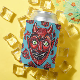 Red Devil Vintage Halloweenies Can Cooler