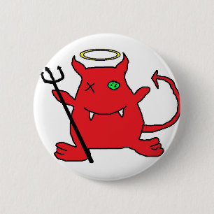 Red Devil (with Angel's crown) 2 Inch Round Button