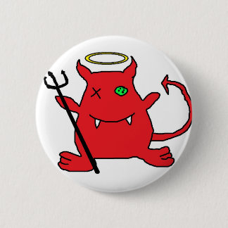 Red Devil (with Angel's crown) 2 Inch Round Button