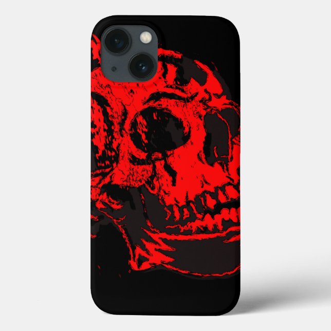 Red Devil's Skull Creepy Artwork Case-Mate iPhone Case (Back)