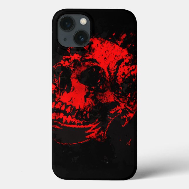 Red Devil's Skull Creepy Artwork Case-Mate iPhone Case (Back)