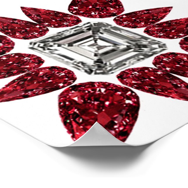 Red Diamond Art Poster (Corner)