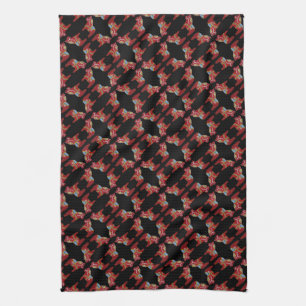 Red Diamond Dala Horses Dishtowel Kitchen Towel