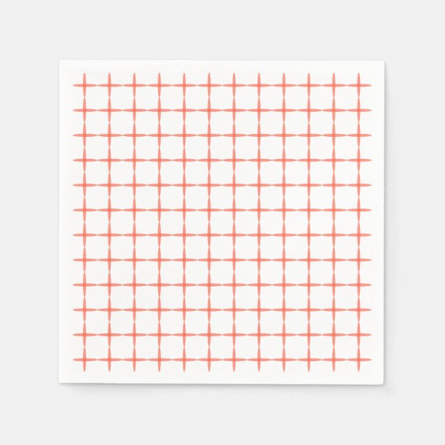 Red diamond grid napkin (Front)