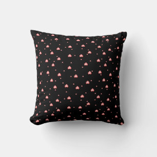 Red Diamond Hearts Seamless Pattern Throw Pillow