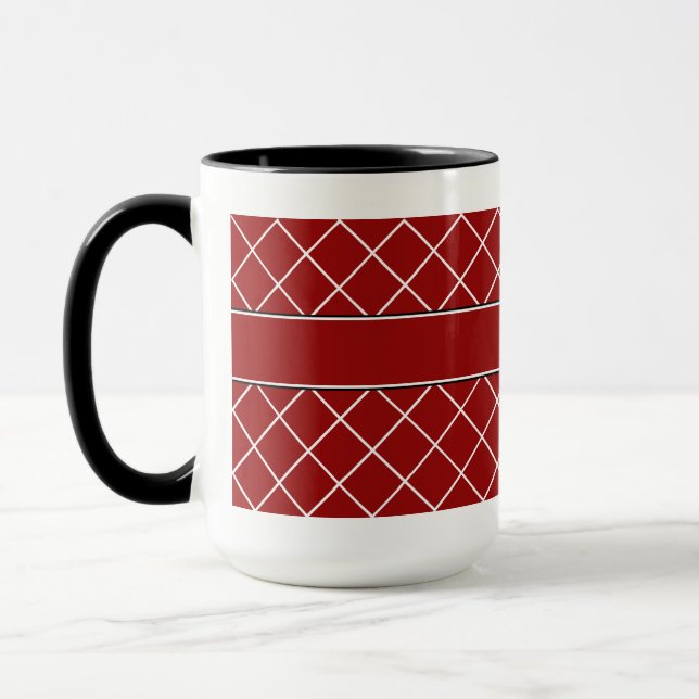 Red Diamond Monogrammed Mens Mug (Left)