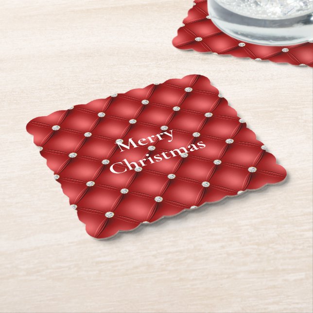 Red Diamond Paper Coaster (Angled)