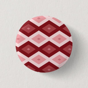 Red diamond pattern 1 inch round button