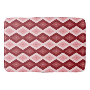 Red diamond pattern bath mat