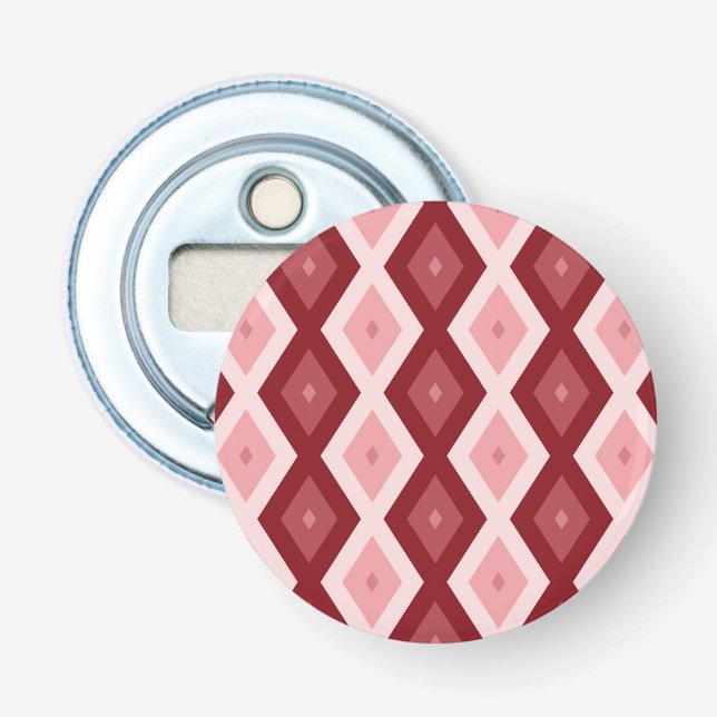 Red diamond pattern bottle opener (Front)