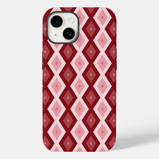 Red diamond pattern Case-Mate iPhone case (Back)