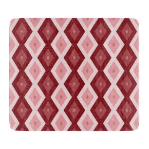 Red diamond pattern cutting board