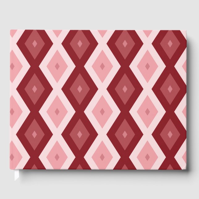 Red diamond pattern guest book (Front)