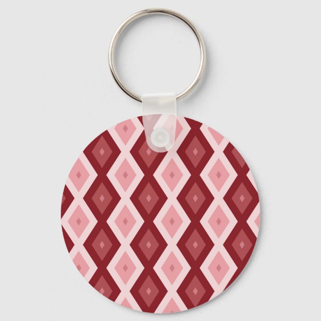 Red diamond pattern keychain (Front)