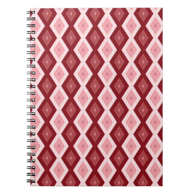 Red diamond pattern notebook (Front)