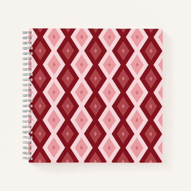 Red diamond pattern notebook (Front)