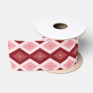 Red diamond pattern satin ribbon
