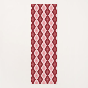 Red diamond pattern yoga mat