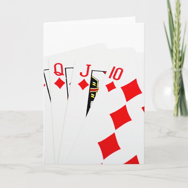 Red Diamond Royal Flush Card (Front)