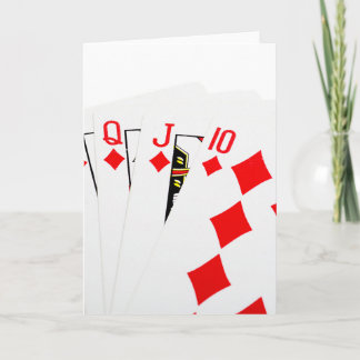 Red Diamond Royal Flush Card