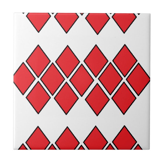 Red diamond shapes tile (Front)