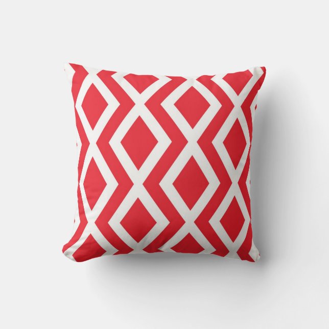 Red Diamond Throw Pillow (Front)