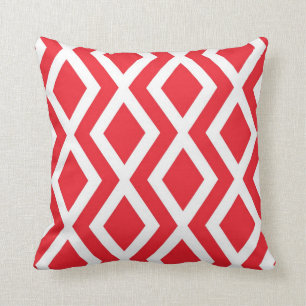 Red Diamond Throw Pillow