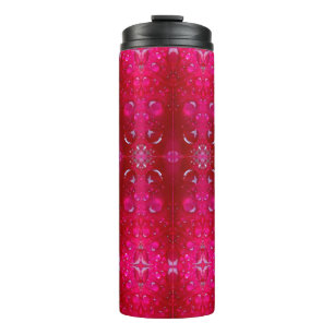 Red Dianthus Ikat 4 Thermal Tumbler