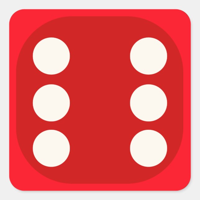 Red Dice Die Roll Six Square Seal (Front)