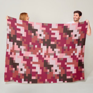 Red Digital Camouflage Fleece Blanket