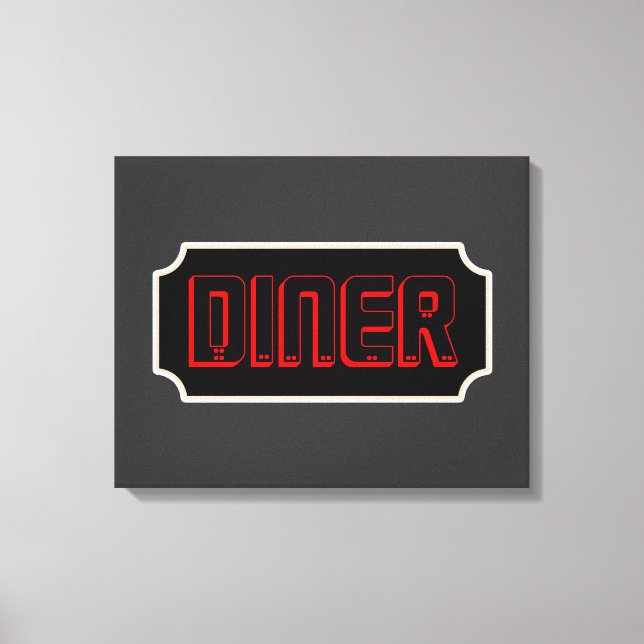 Red Diner Sign Canvas (Front)