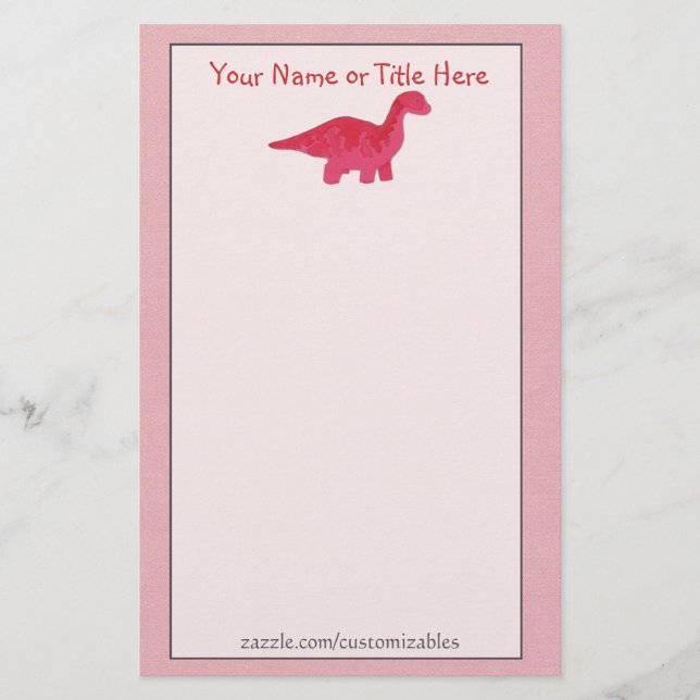 Red Dino Stationery (Front)