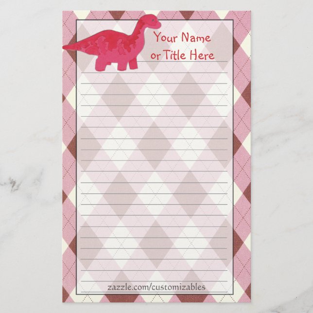Red Dino Stationery (Front)