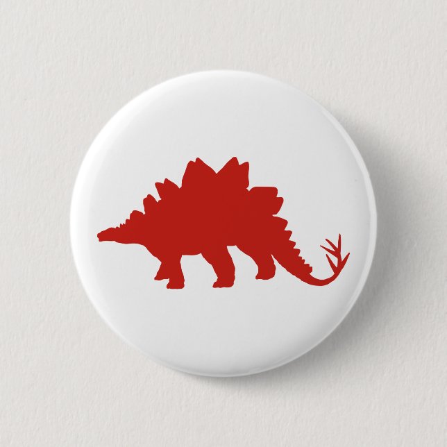 Red Dinosaur 2 Inch Round Button (Front)