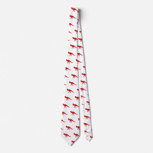 Red Dinosaur pattern Tie (Front)