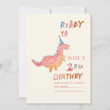 Red dinosaur two rex 2nd birthday party